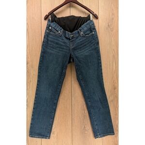 GAP Maternity Dark Wash Straight Leg Jeans Size 29 Long Over Belly Panel